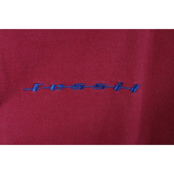 Vintage 90s Fossil Watch Mens Medium Faded Spell Out Crewneck Sweatshirt Red USA - Picture 4 of 14